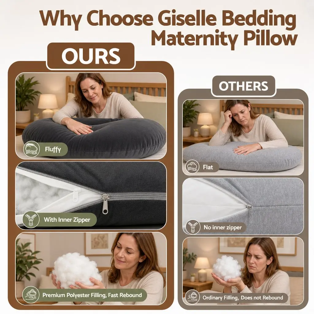 G-Shaped Pregnancy Pillow Full Body Maternity Support Cushion 131 x 70 cm Dark Grey