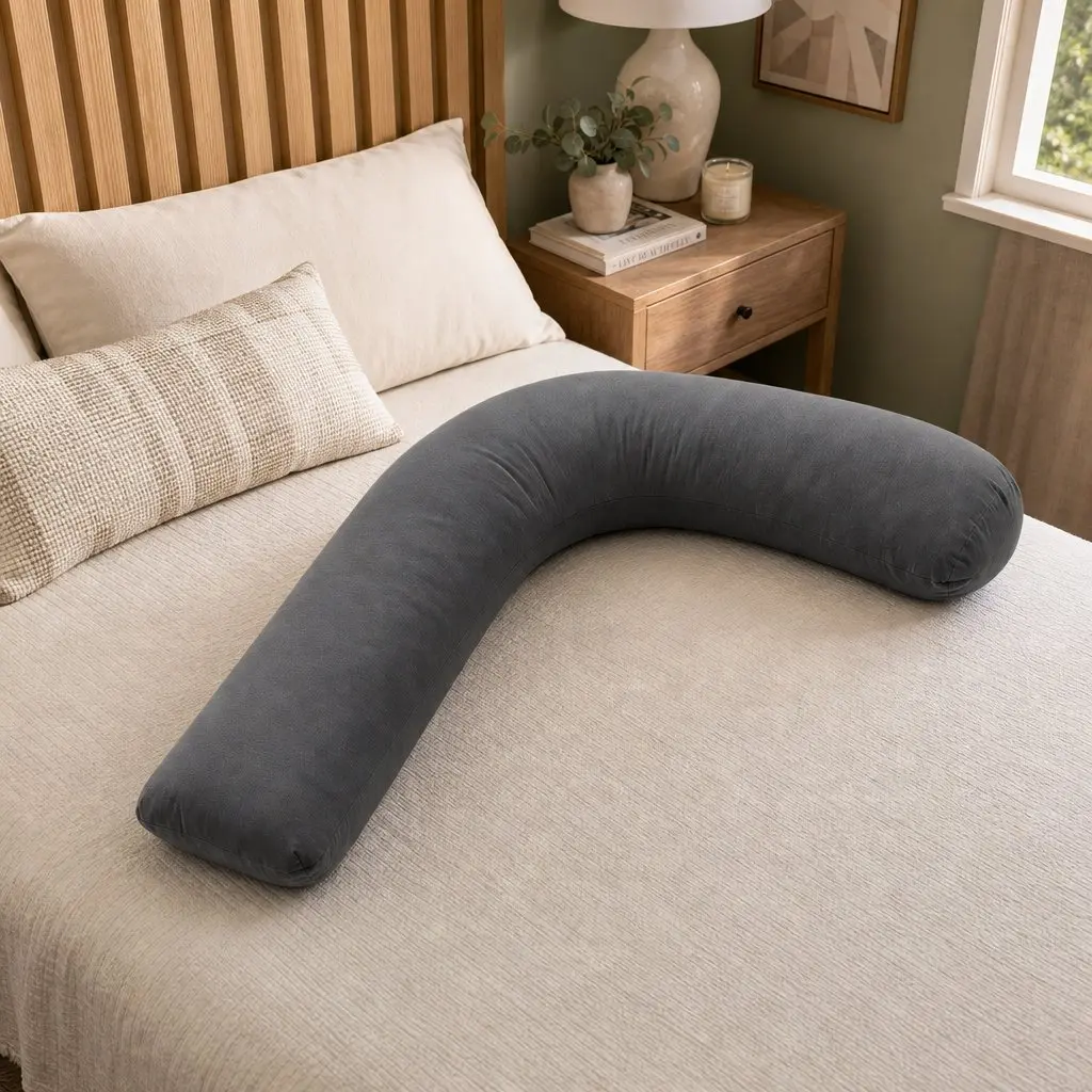 L-Shaped Pregnancy Pillow Side Sleeping Maternity Body Support Head Neck Belly