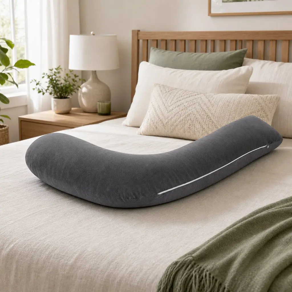 L-Shaped Pregnancy Pillow Side Sleeping Maternity Body Support Head Neck Belly