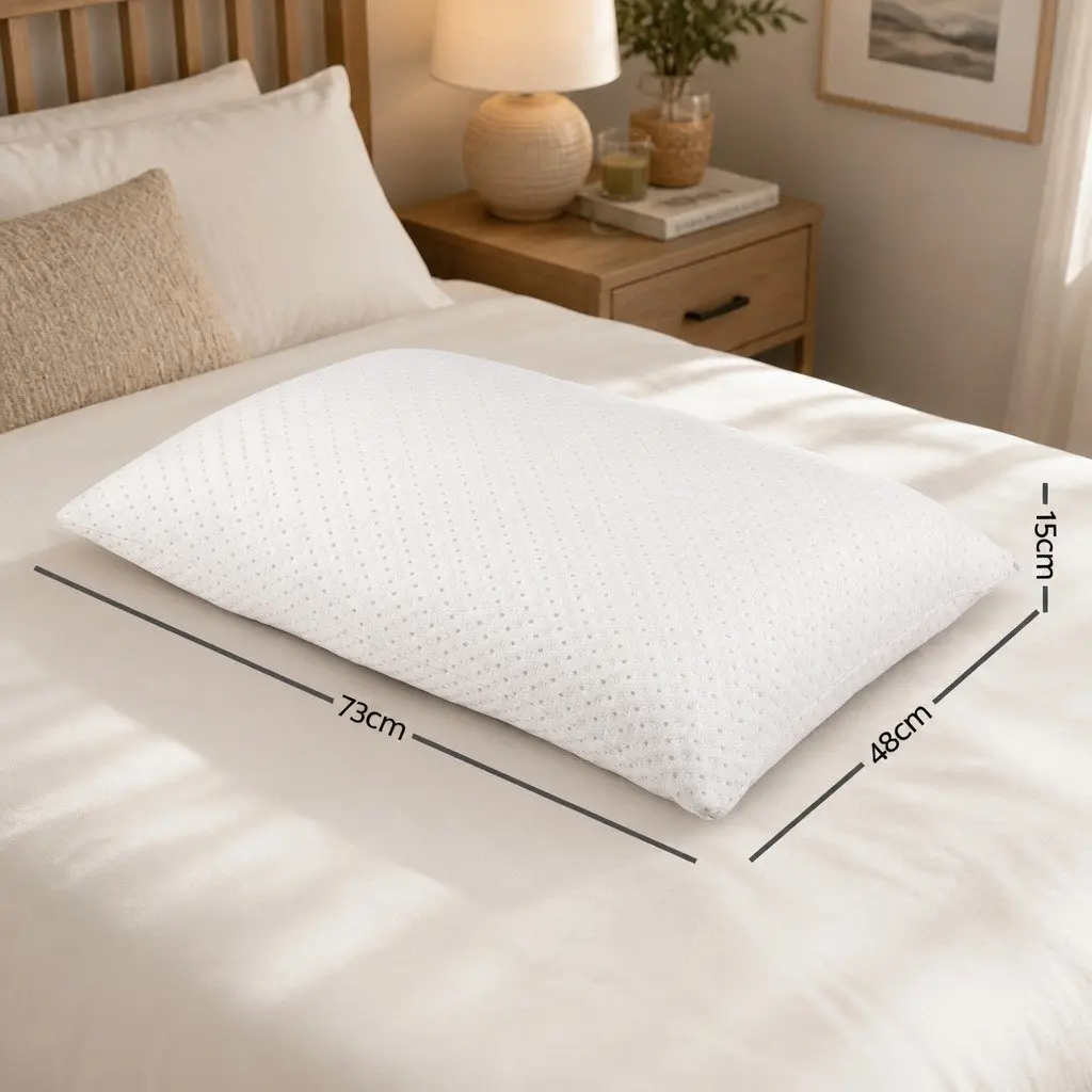 Memory Foam Pillow Shredded Gel-Infused Bamboo Cover Twin Pack 73cm x 48cm