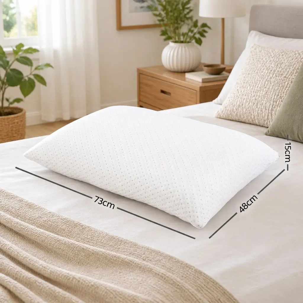 Memory Foam Pillow Shredded Gel-Infused Bamboo Cover Twin Pack 73cm x 48cm