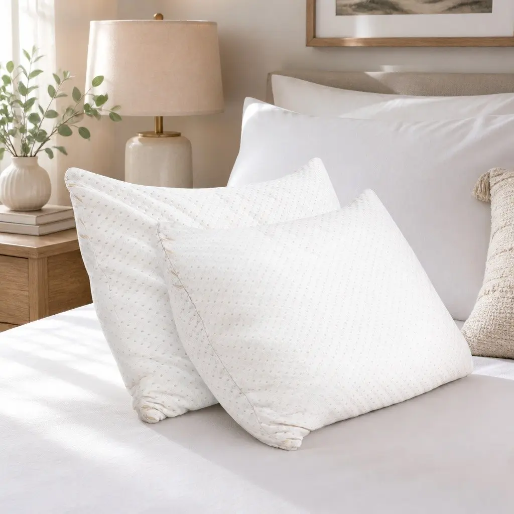 Memory Foam Pillow Shredded Gel-Infused Bamboo Cover Twin Pack 73cm x 48cm
