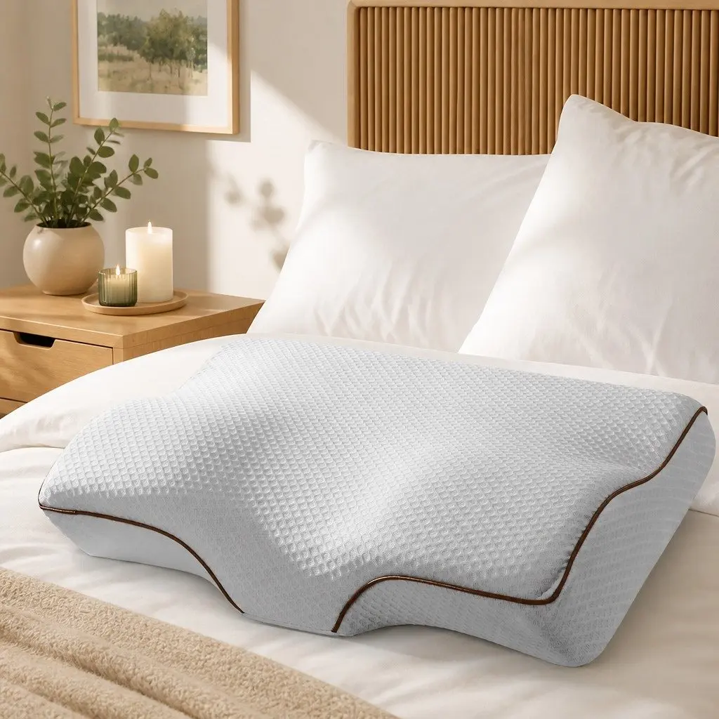 Ergonomic Grey Memory Foam Pillow