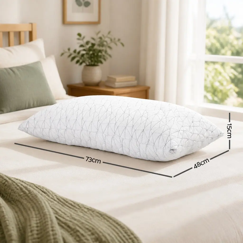 Memory Foam Pillow Gel-Infused Twin Pack Standard Size White