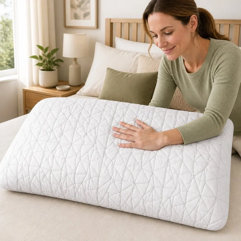 Memory Foam Pillow Gel-Infused Twin Pack Standard Size White