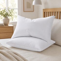 Shredded Memory Foam Pillow Adjustable Loft White Dual Layer Cotton Cover