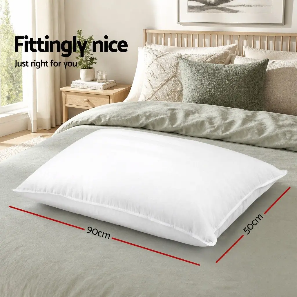 4 Pack Pillows King Size Medium Firm 50x90cm White