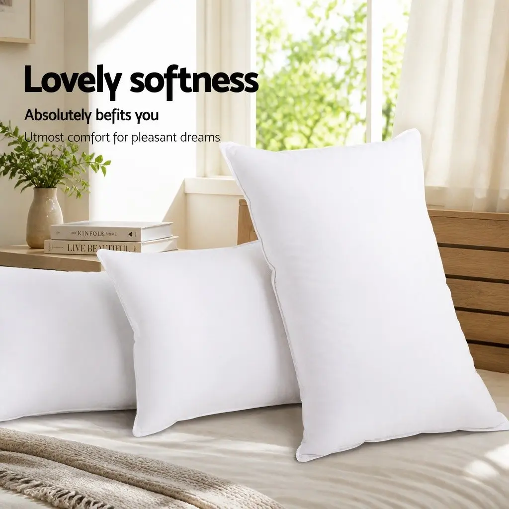 4 Pack Pillows King Size Medium Firm 50x90cm White
