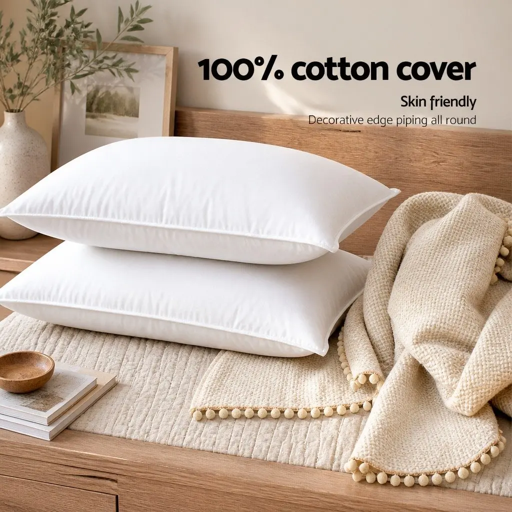 4 Pack Pillows King Size Medium Firm 50x90cm White