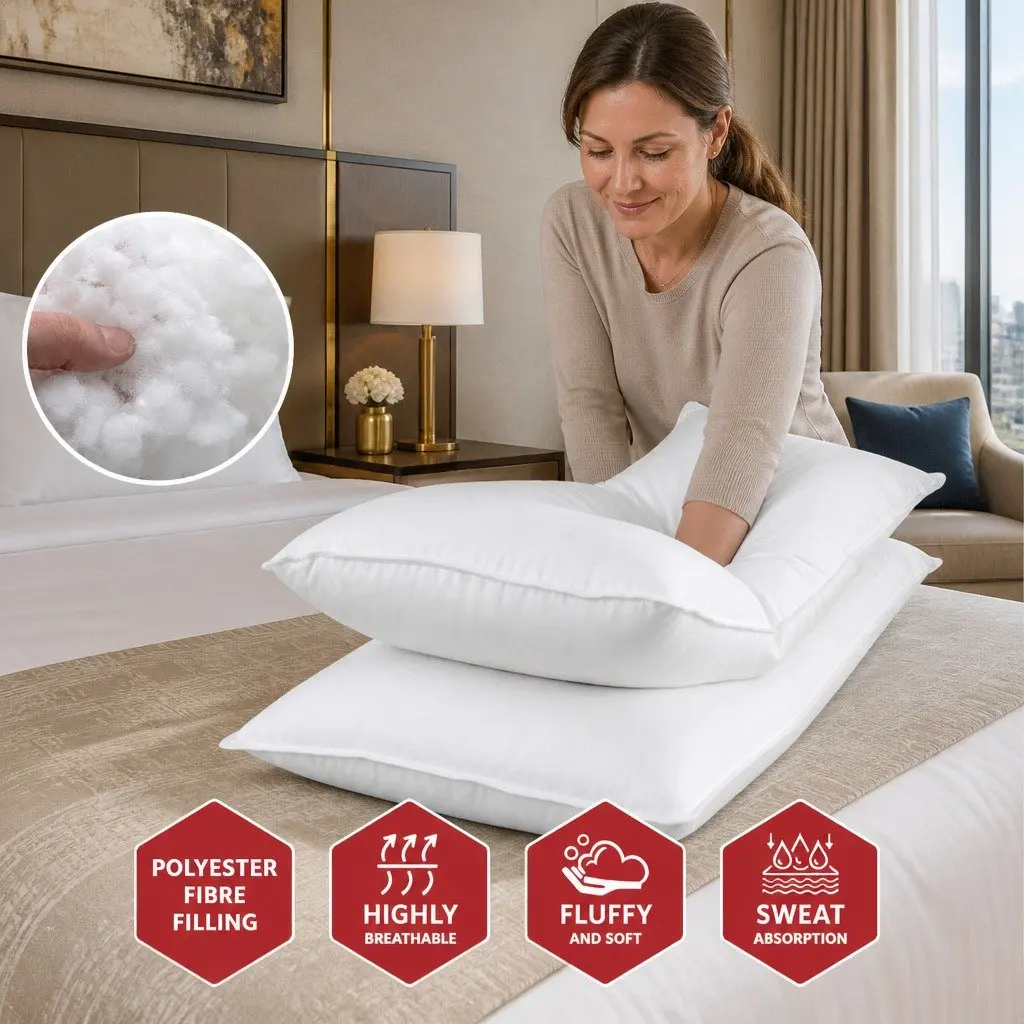 Bed Pillow Set 4 Pack Firm Medium Standard Size 48x73cm