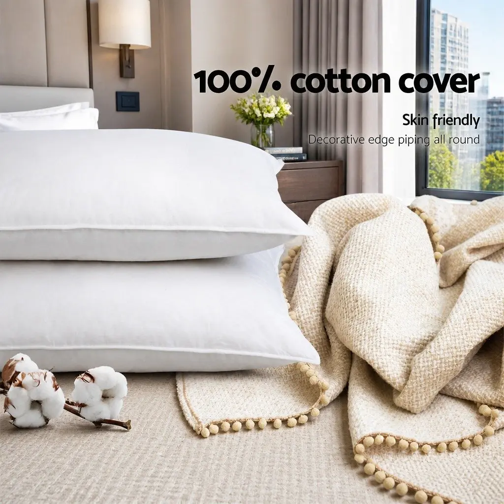 Bed Pillow Set 4 Pack Firm Medium Standard Size 48x73cm