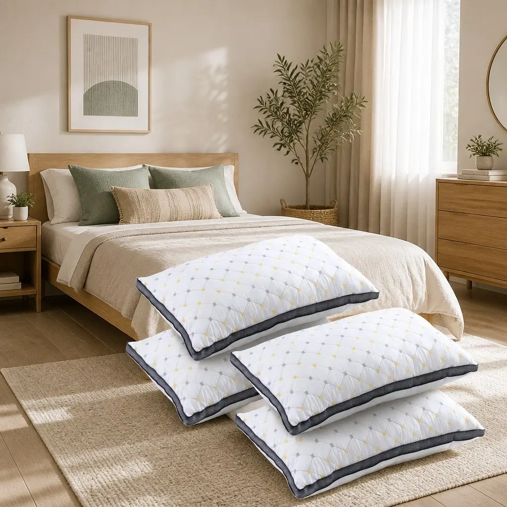 Microfibre Pillows White 4 Pack, All Sleepers Welcome