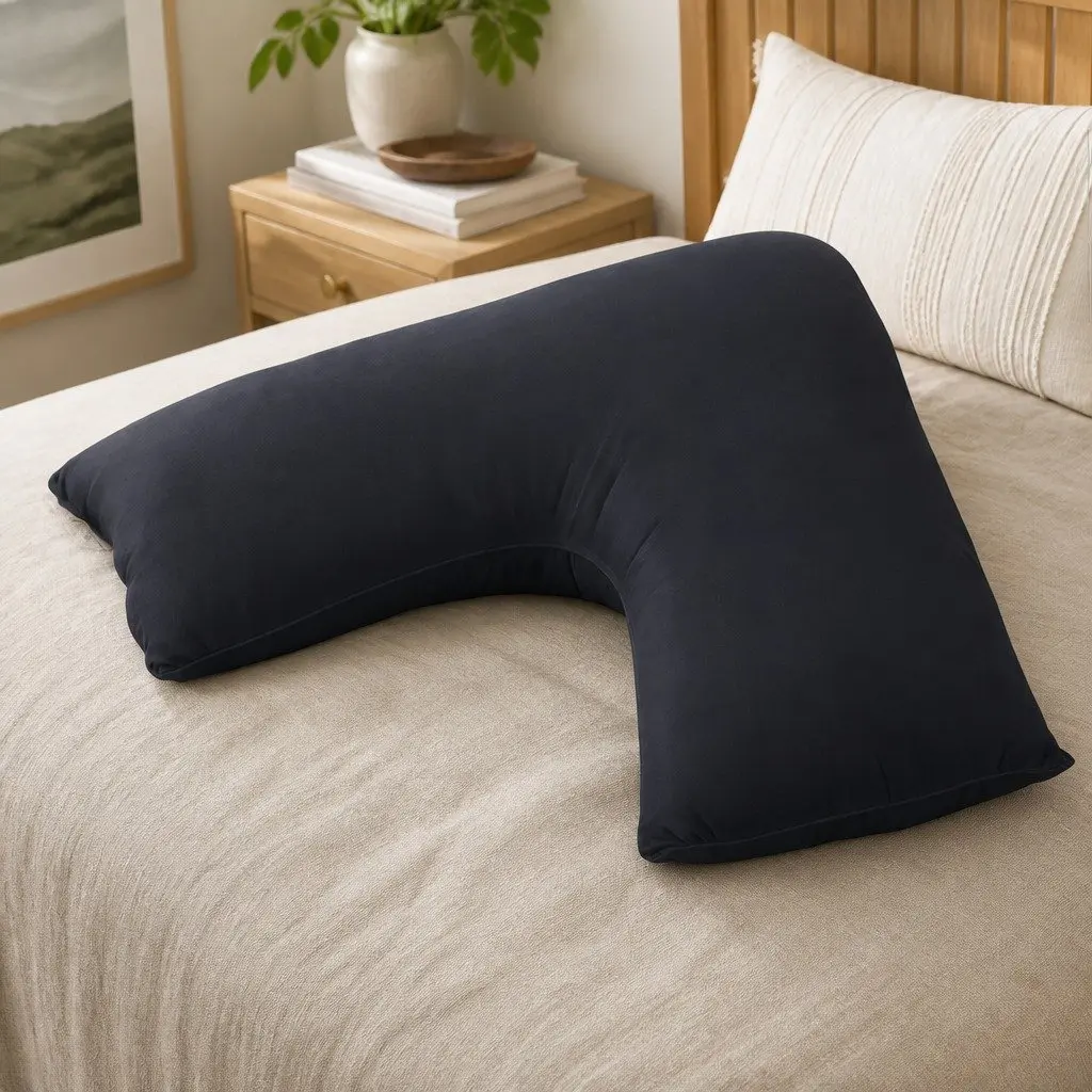 V-Shape Body Pillow Boomerang Nursing Pregnancy Support Cushion Grey