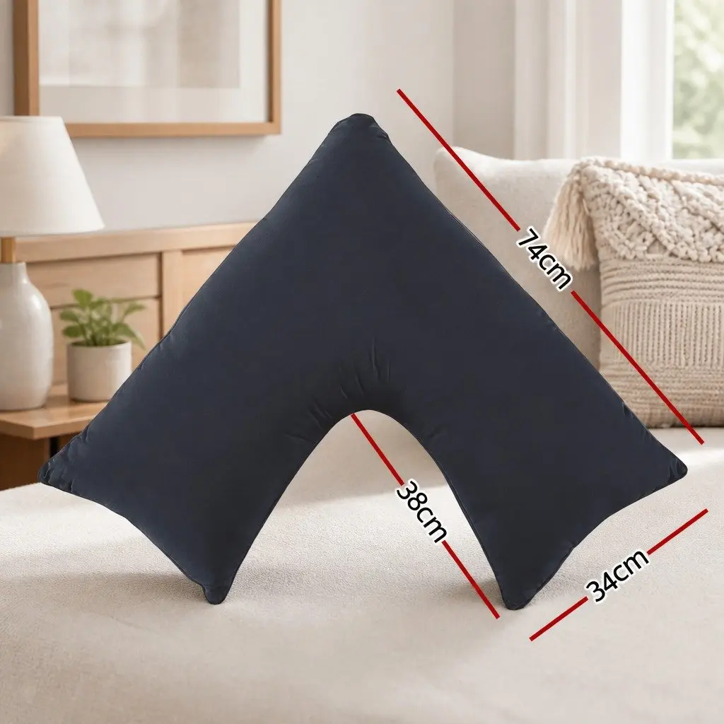 V-Shape Body Pillow Boomerang Nursing Pregnancy Support Cushion Grey