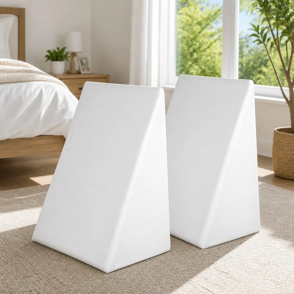 Wedge Pillow Twin Pack Memory Foam Back Support Elevating Bed Cushion