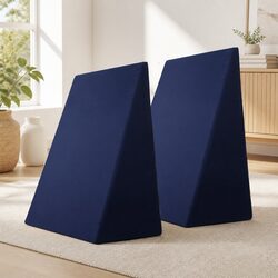 Wedge Pillow Blue Twin Pack Memory Foam Bed Support Elevation Cushion
