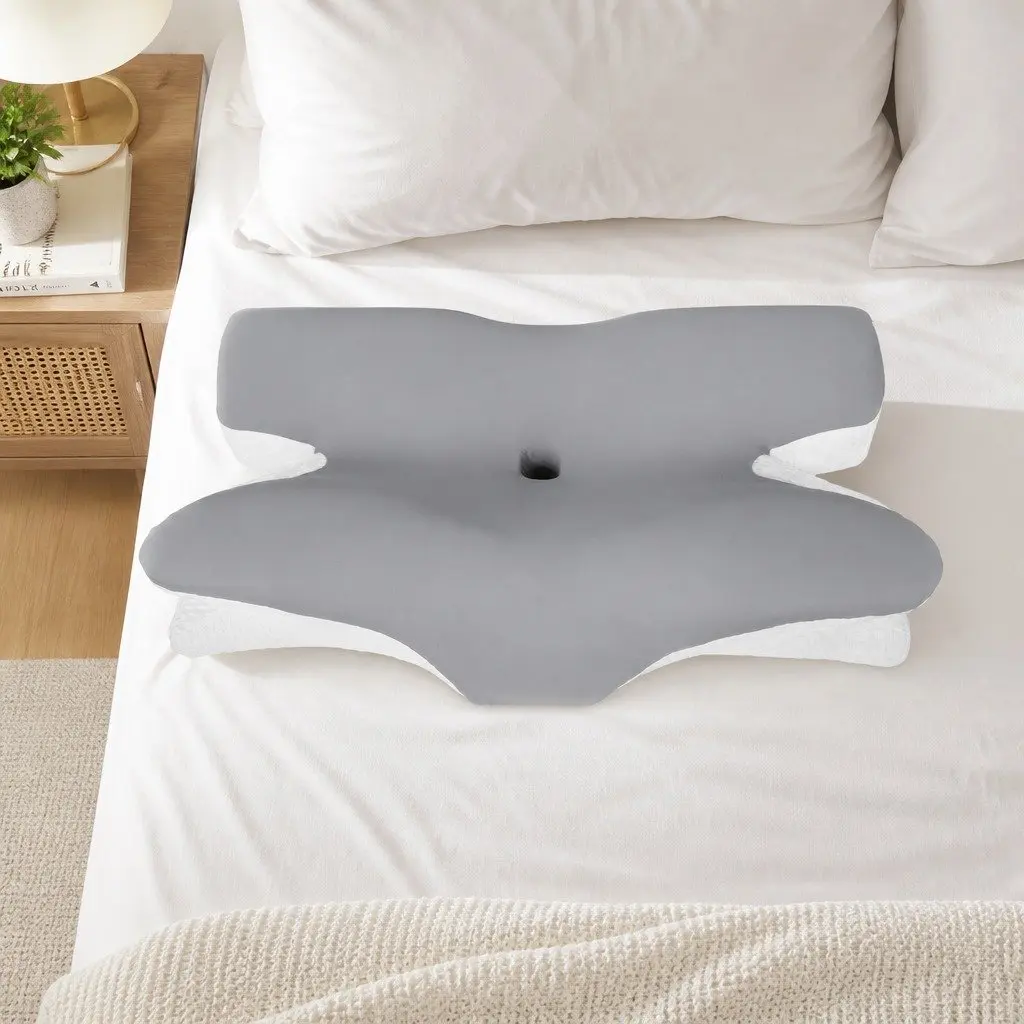 Cervical Neck Pillow Ergonomic Dual-Height Contoured Memory Foam 60 x 37 x 14 cm