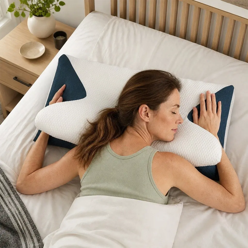 Cervical Pillow Memory Foam Ergonomic Neck Support 60cm x 38cm x 10cm or 12cm