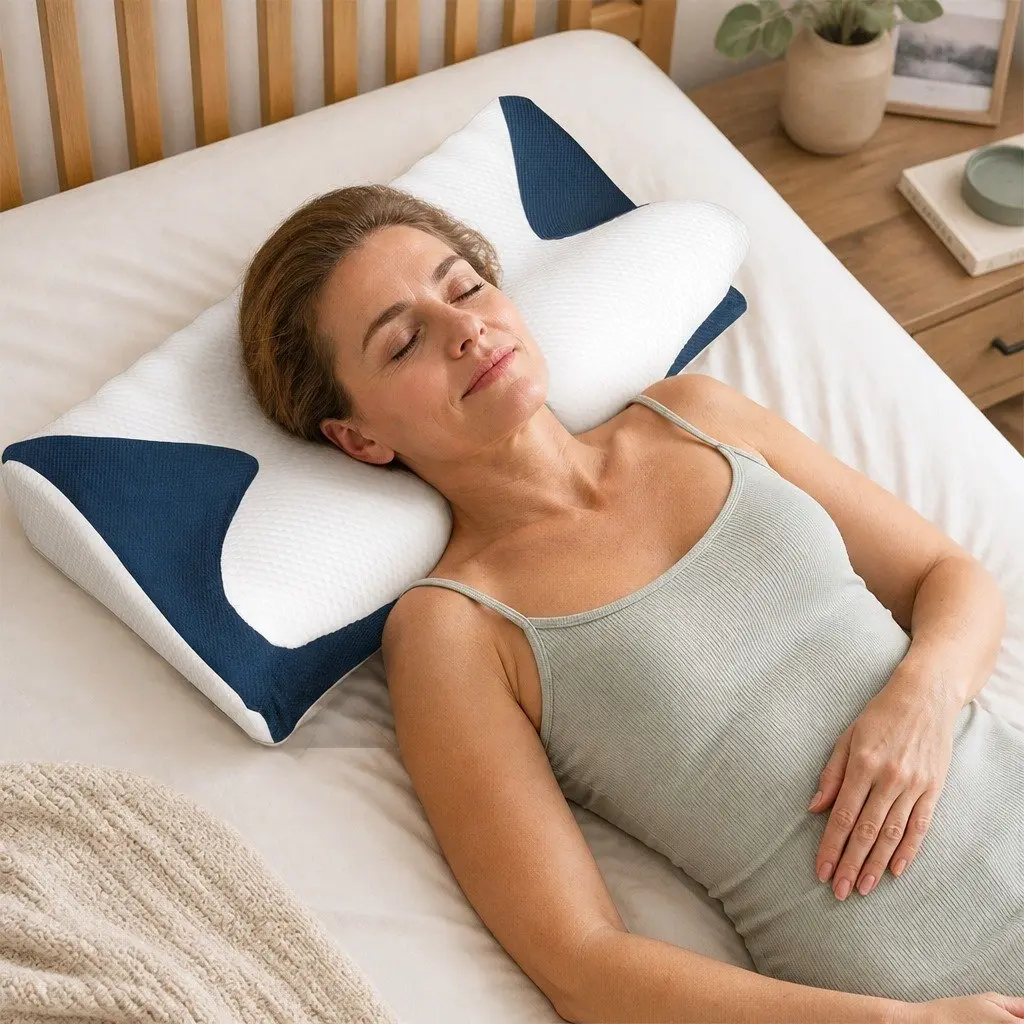 Cervical Pillow Memory Foam Ergonomic Neck Support 60cm x 38cm x 10cm or 12cm