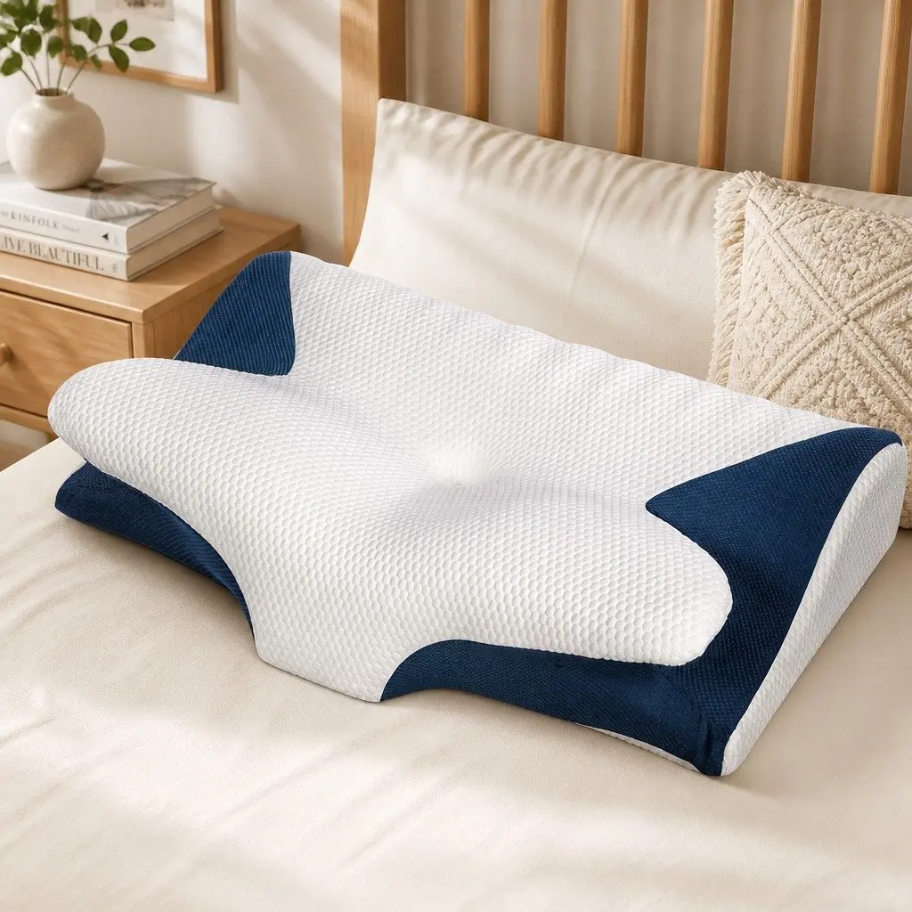 Cervical Pillow Memory Foam Ergonomic Neck Support 60cm x 38cm x 10cm or 12cm