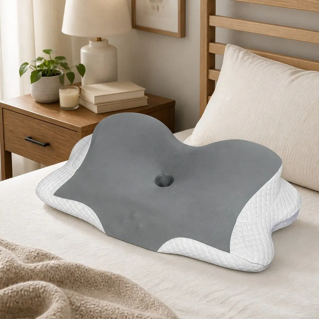 Memory Foam Cervical Neck Pillow Ergonomic Support 60cm x 40cm x 10cm/12cm