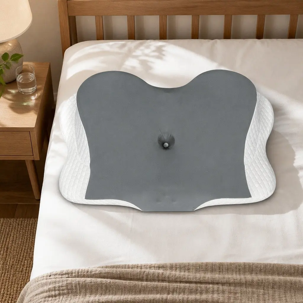 Memory Foam Cervical Neck Pillow Ergonomic Support 60cm x 40cm x 10cm/12cm