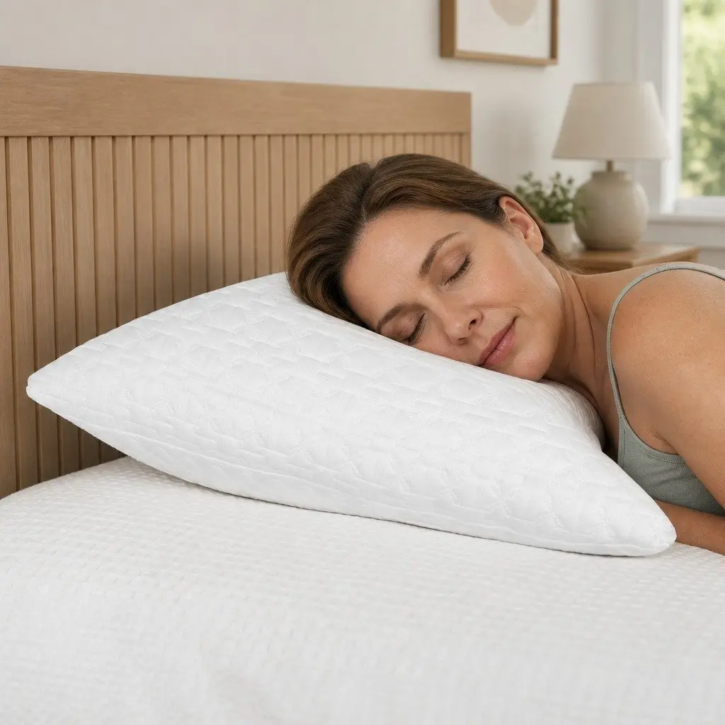 Memory Foam Pillow Adjustable Loft Cooling Cervical Support for Side Sleepers 73.5cm x 48cm x 25cm