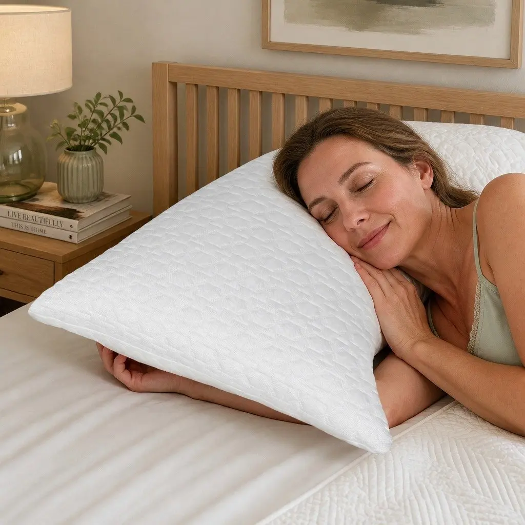 Memory Foam Pillow Adjustable Loft Cooling Cervical Support for Side Sleepers 73.5cm x 48cm x 25cm