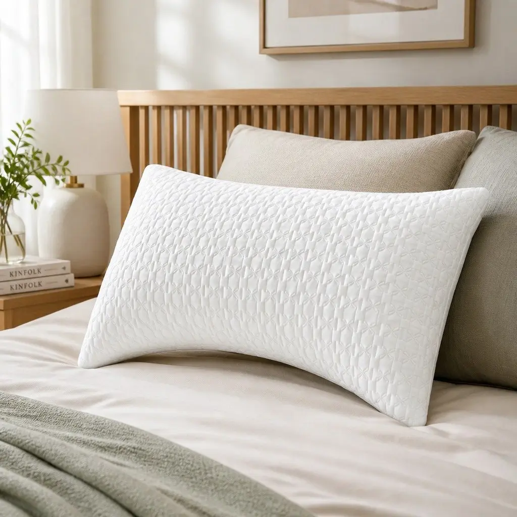 Memory Foam Pillow Adjustable Loft Cooling Cervical Support for Side Sleepers 73.5cm x 48cm x 25cm