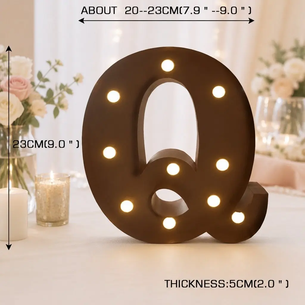 LED Metal Letter Lights Free Standing Marquee Alphabet Home Decor