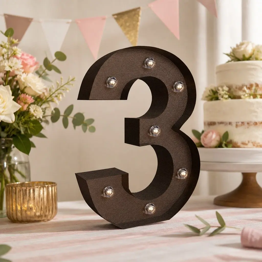 Metal LED Number Letter Lights Free Standing Decorative Home Display