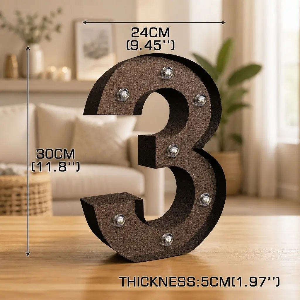 Metal LED Number Letter Lights Free Standing Decorative Home Display
