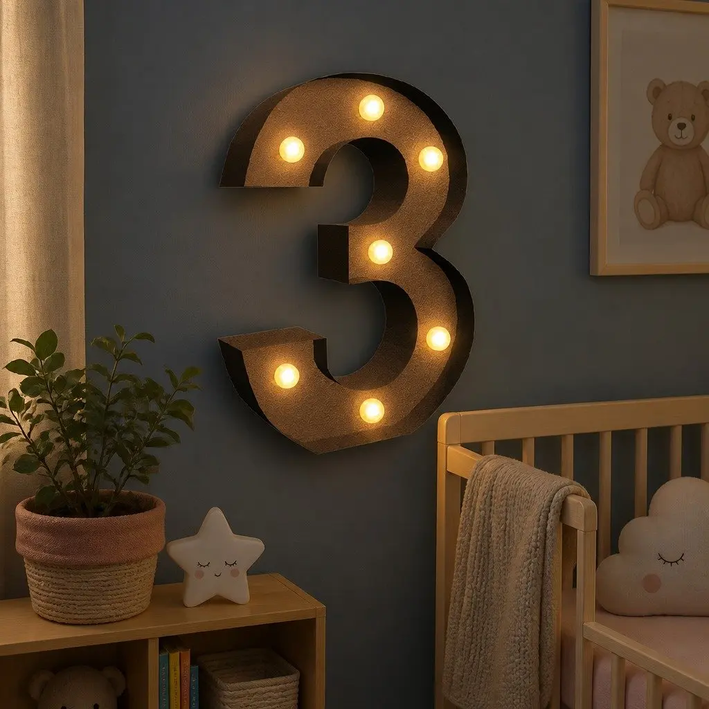 Metal LED Number Letter Lights Free Standing Decorative Home Display