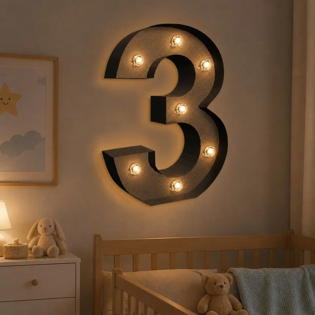 Metal LED Number Letter Lights Free Standing Decorative Home Display