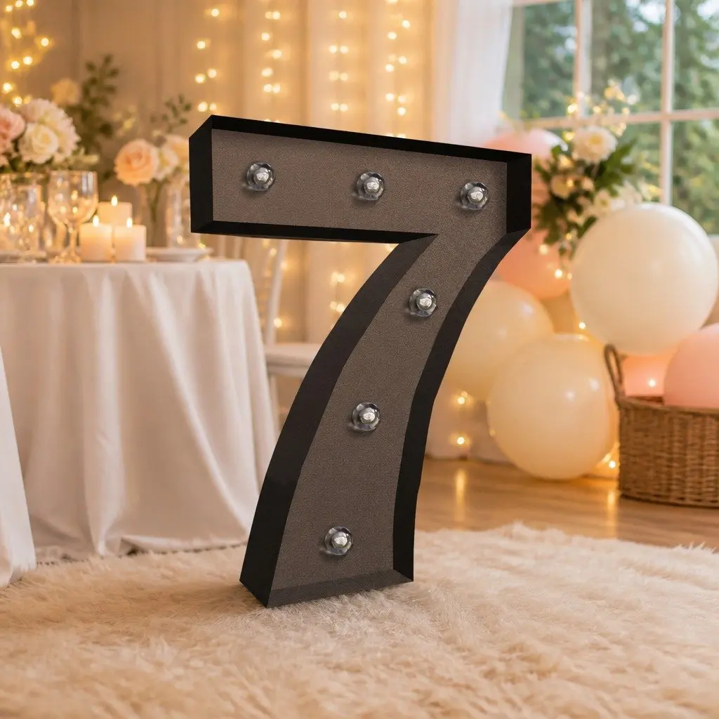 Metal Marquee Lights LED Letters and Numbers Customizable for Home Decor Party Display