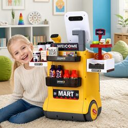 Kids Supermarket Pretend Play Set Role Playing Shopping Toy 48 Pieces