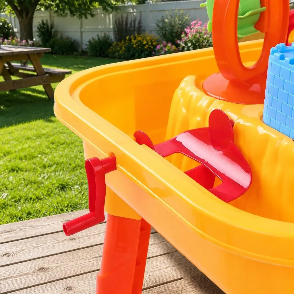 Kids Sand and Water Table Play Set Outdoor Pretend Play Sandbox Beach Toy Chair
