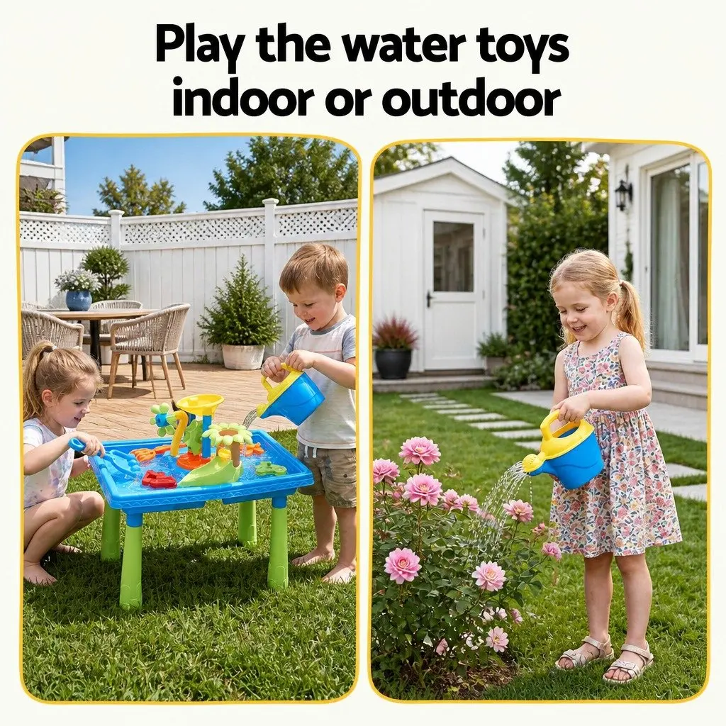 Ride On Digger Toy with Sand Water Table Sandpit Play Set Kids Outdoor