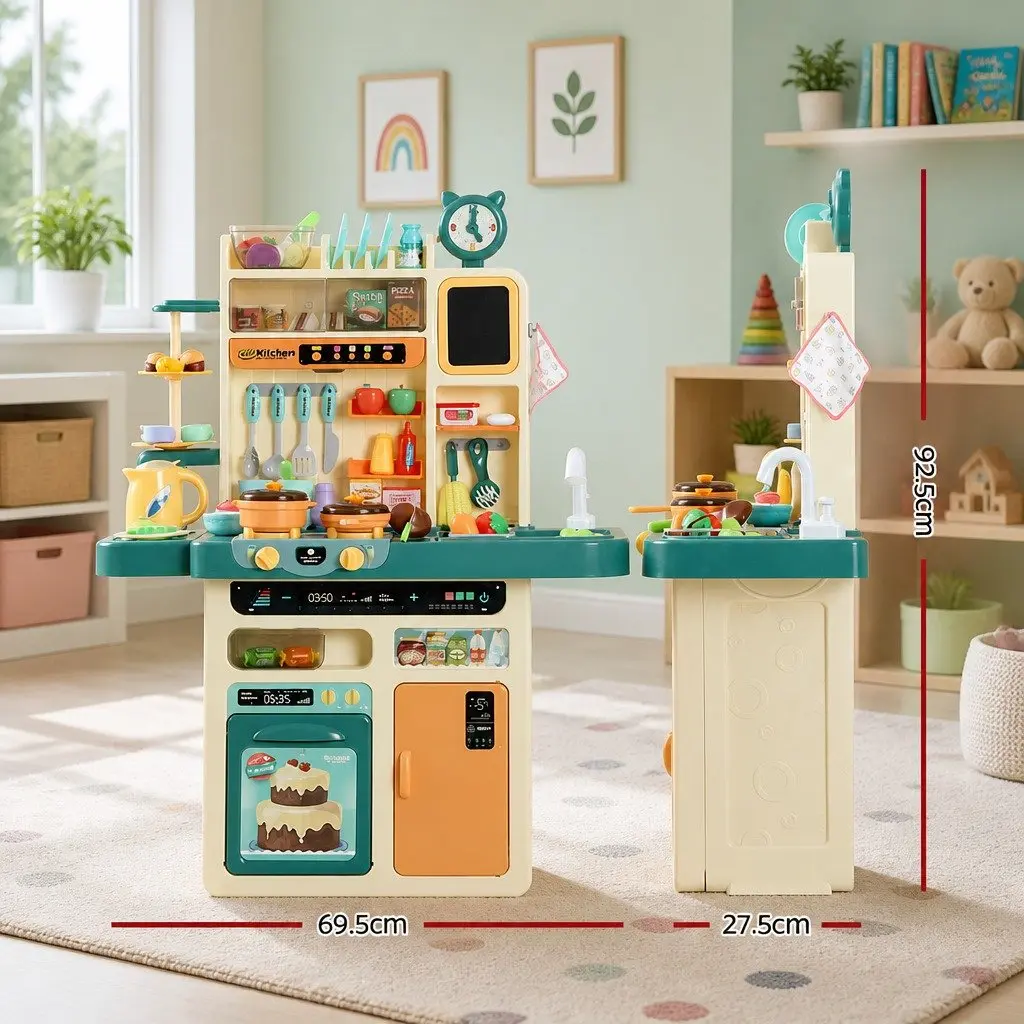 Pretend Play Kitchen Set Electronic Stovetop Play Sink Multicoloured 73 Piece