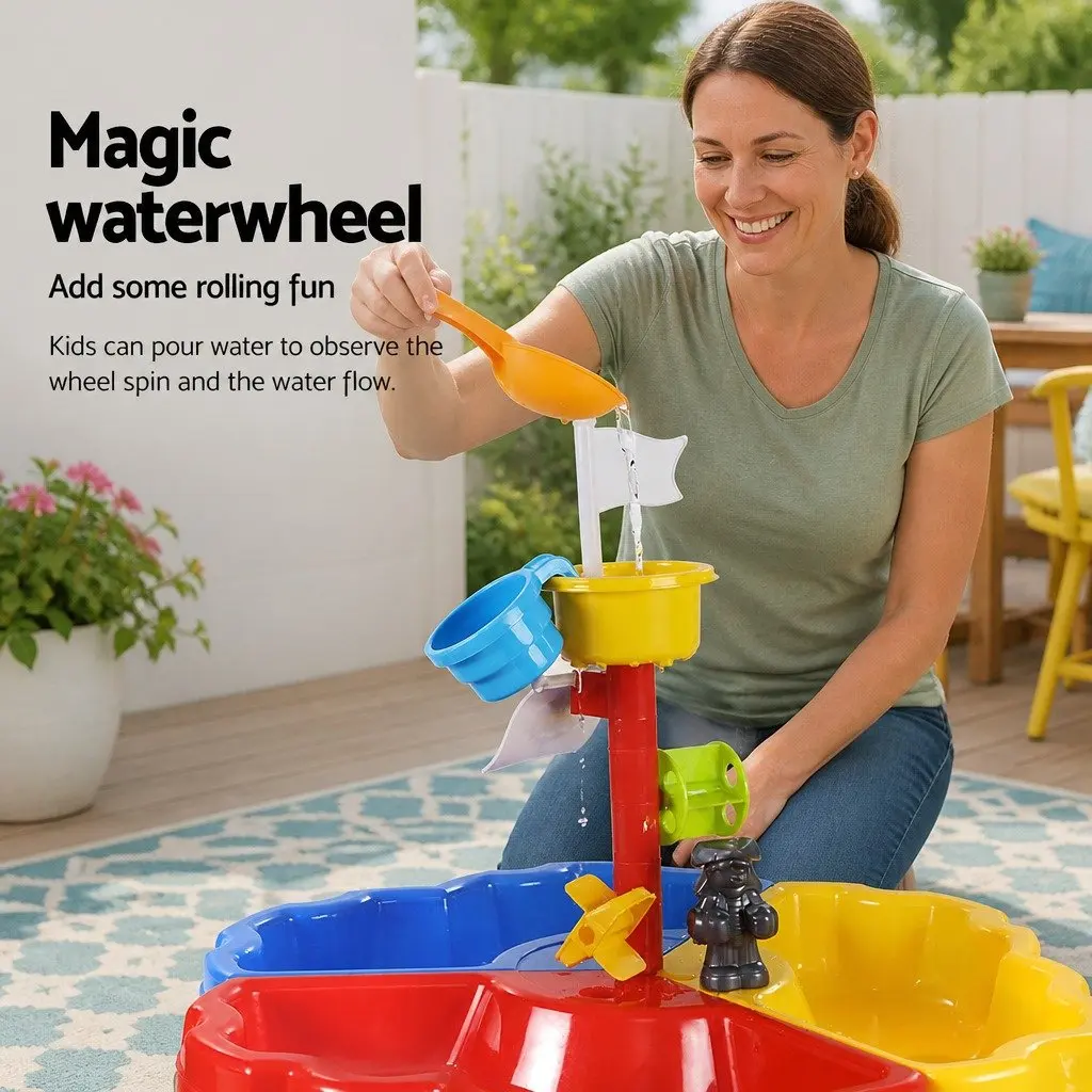 Kids Sand Water Table Outdoor Play Set Beach Toy Pretend Play Blue 3+