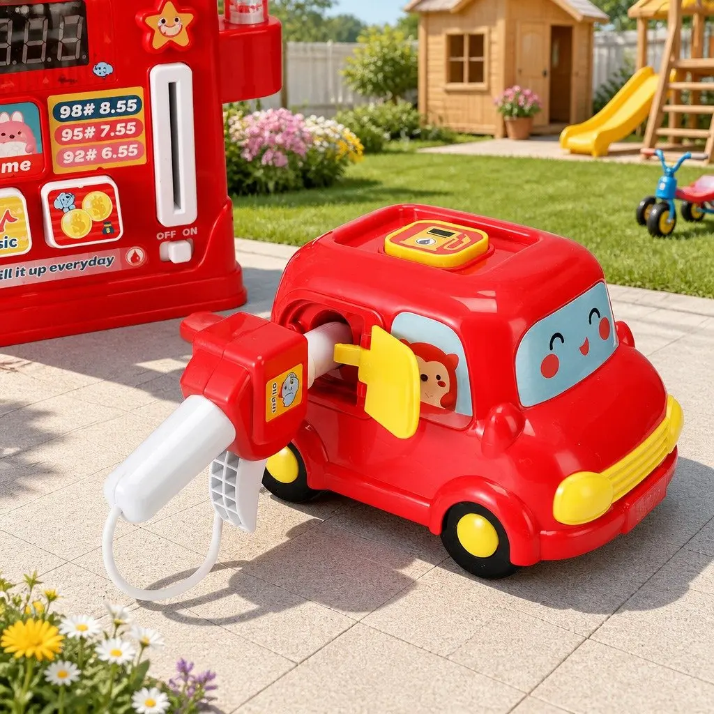 Kids Gas Station Pretend Playset