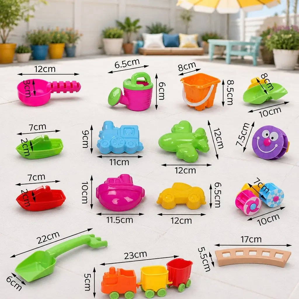 Kids Sand and Water Table Play Set Outdoor Toy with Umbrella 26 Pieces
