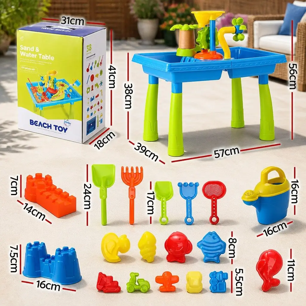Kids Sand and Water Table Rotating Windmill 57cm x 39cm x 56cm