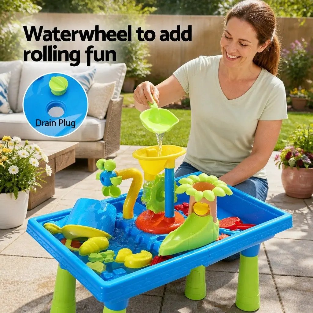 Kids Sand and Water Table Rotating Windmill 57cm x 39cm x 56cm