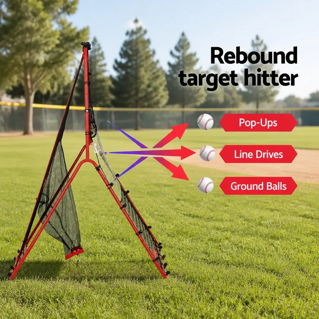 Baseball Pitching Net Target Rebound Training Aid 2 in 1 Hitter Practice Kit