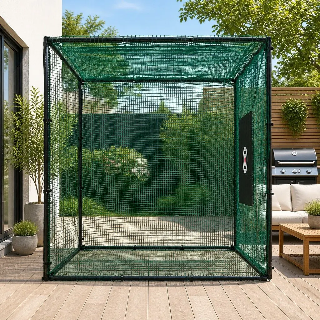 Golf Practice Net Hitting Cage 3m Training Aid Steel Frame Multi-Purpose Sports