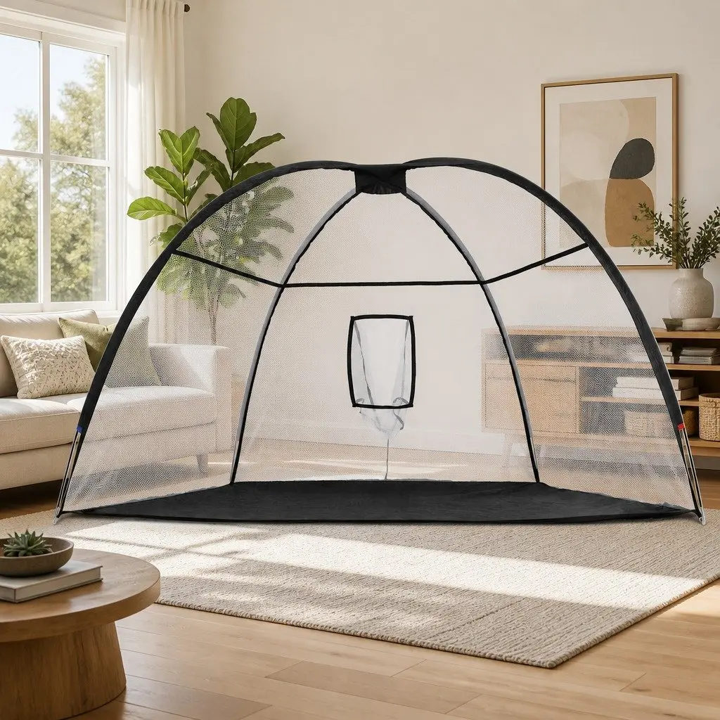 Golf Practice Net Portable 3.5m Training Aid with Large Target Pocket for Indoor Outdoor Use