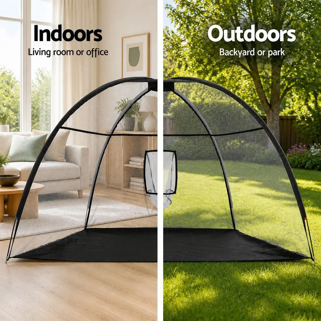 Golf Practice Net Portable 3.5m Training Aid with Large Target Pocket for Indoor Outdoor Use