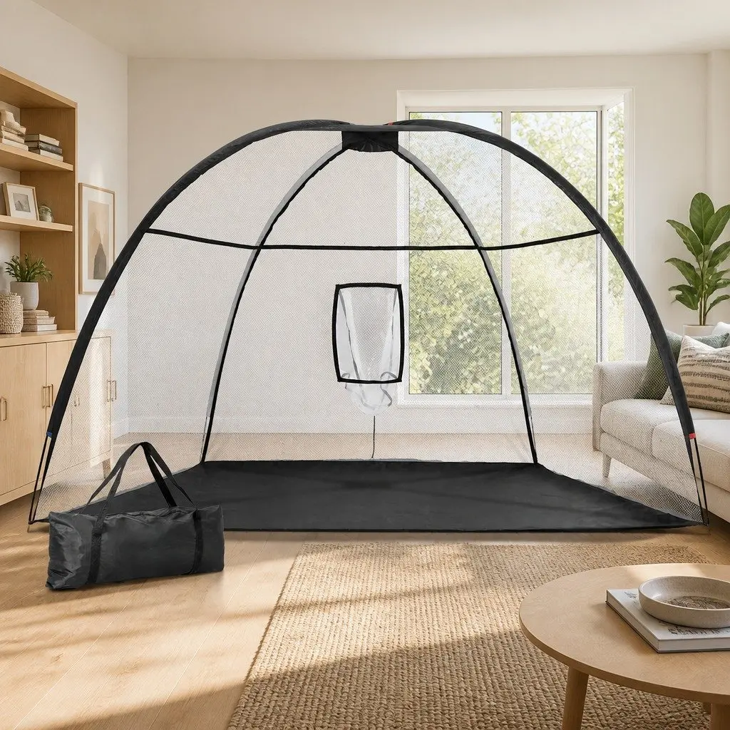 Golf Practice Net Portable 3.5m Training Aid with Large Target Pocket for Indoor Outdoor Use