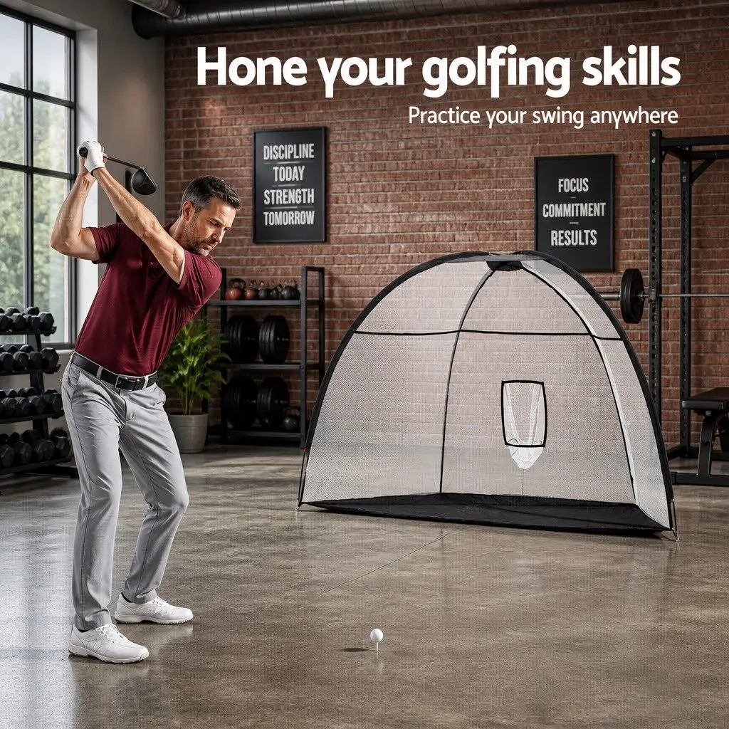Golf Practice Net with Driving Mat 3.5m Indoor Outdoor Training Aid